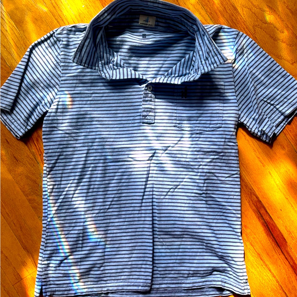 Boys Johnnie O Polo - Light blue/Navy - Sz 12 EUC